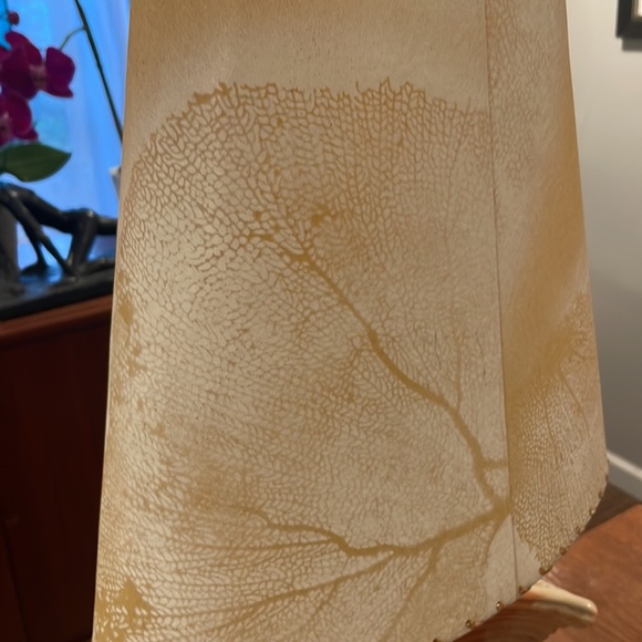 Incredible MCM table lamp with parchment shade. Pink. 31”H to finial 14”W - Picture 7 of 8